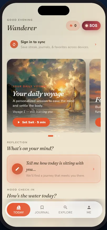 Shora app — Today screen in the light theme