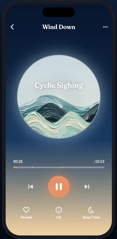 Taking a guided session in Shora — Cyclic Sighing playing